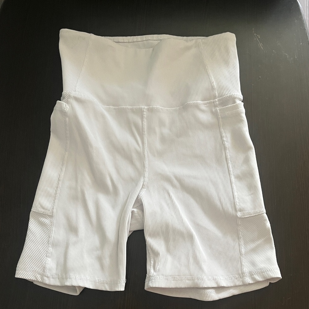 White biker shorts